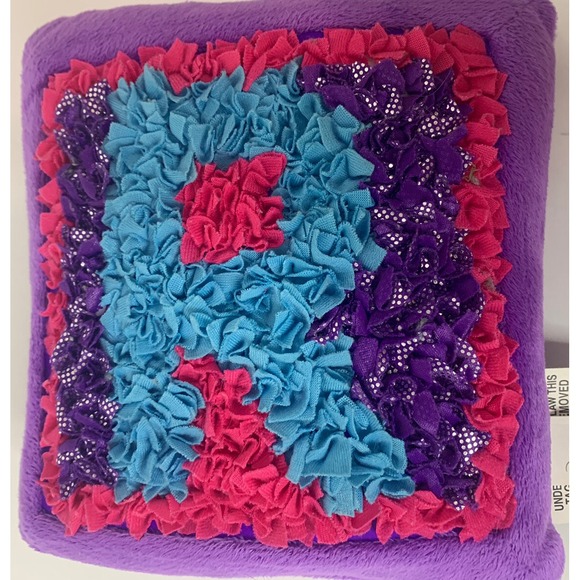 Throw Pillow Personalize R Artsi Purple Pink Girl 8 x 8 - Picture 4 of 5